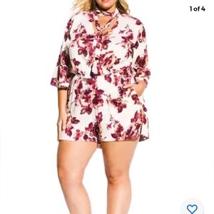 City Chic faux wrap playsuit jumpsuit